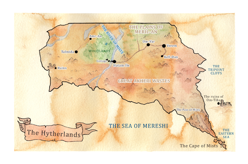 Illustrated map of the Hytherlands.